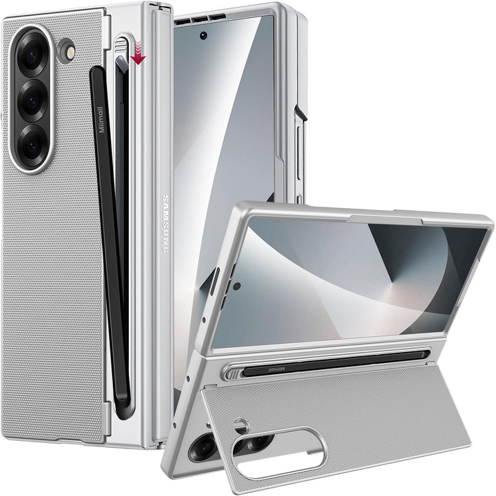 Miimall Kompatibel mit Samsung Galaxy Z Fold 6 Hülle mit S-Pen & Stifthalter, [HD Displayschutz] Ult