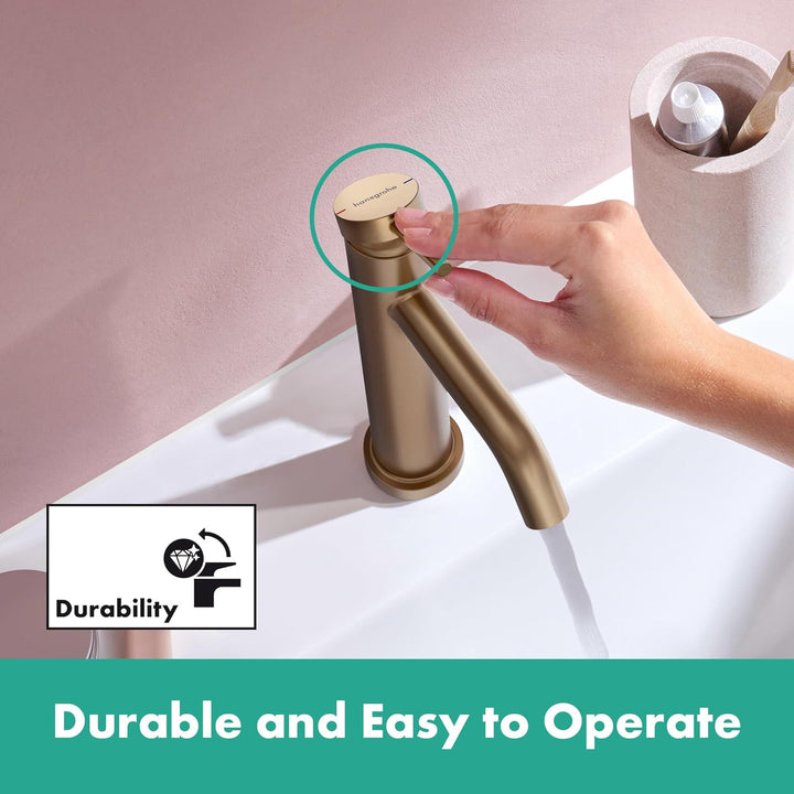 hansgrohe Tecturis S - Waschtischarmatur ohne Ablauf, Wasserhahn Bad mit Auslauf Höhe 110mm, Mischba
