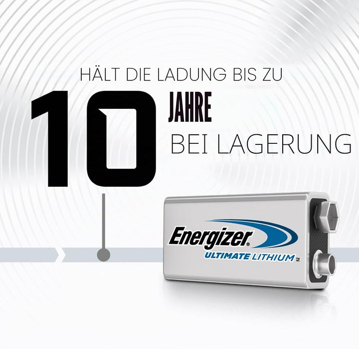 Energizer L522-8 Lithium Energizer Ultimate 9V Block Batterie 6LR61, 8er pack