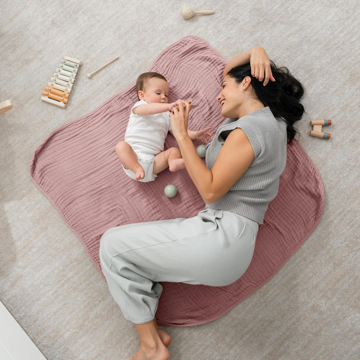 Comfy Cubs Baby-Musselin-Decke, Wickeldecke für Neugeborene, Kleinkinder, grosser Bezug, 101,6 x 101