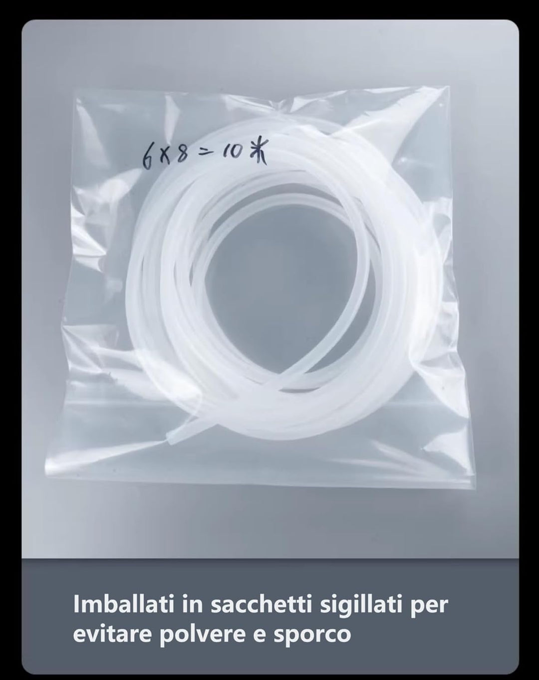 transparenter Silikonschlauch, Wasserschlauch, horizontaler Schlauch, OD 6 mm, ID 4 mm, Wandstärke 1