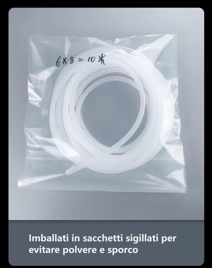transparenter Silikonschlauch, Wasserschlauch, horizontaler Schlauch, OD 8 mm, ID 6 mm, Wandstärke 1