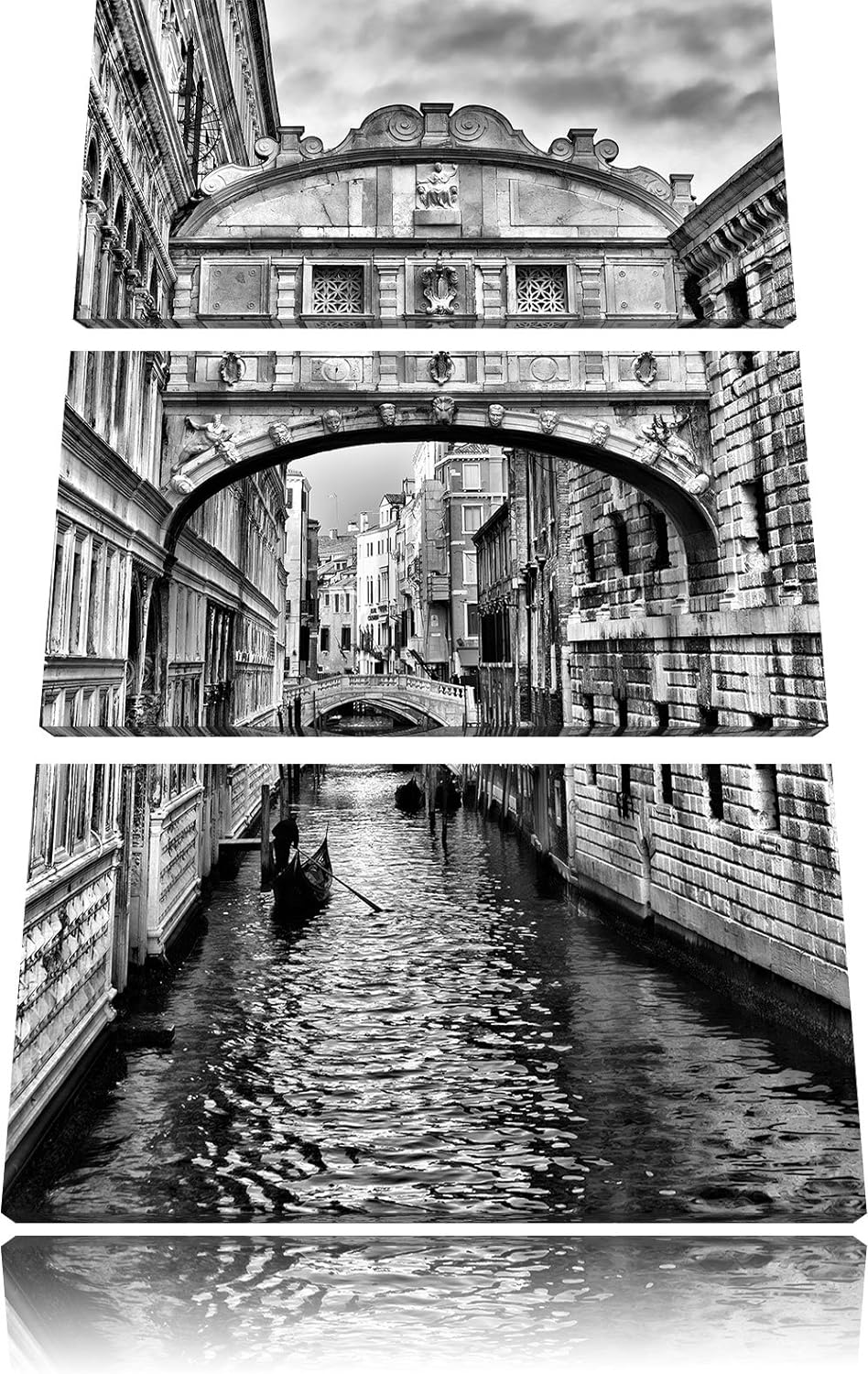 Pixxprint Romantischer Kanal in Venedig als Leinwandbild/Grösse: 3 Teilig (120x80) cm/Wandbild/Kunst
