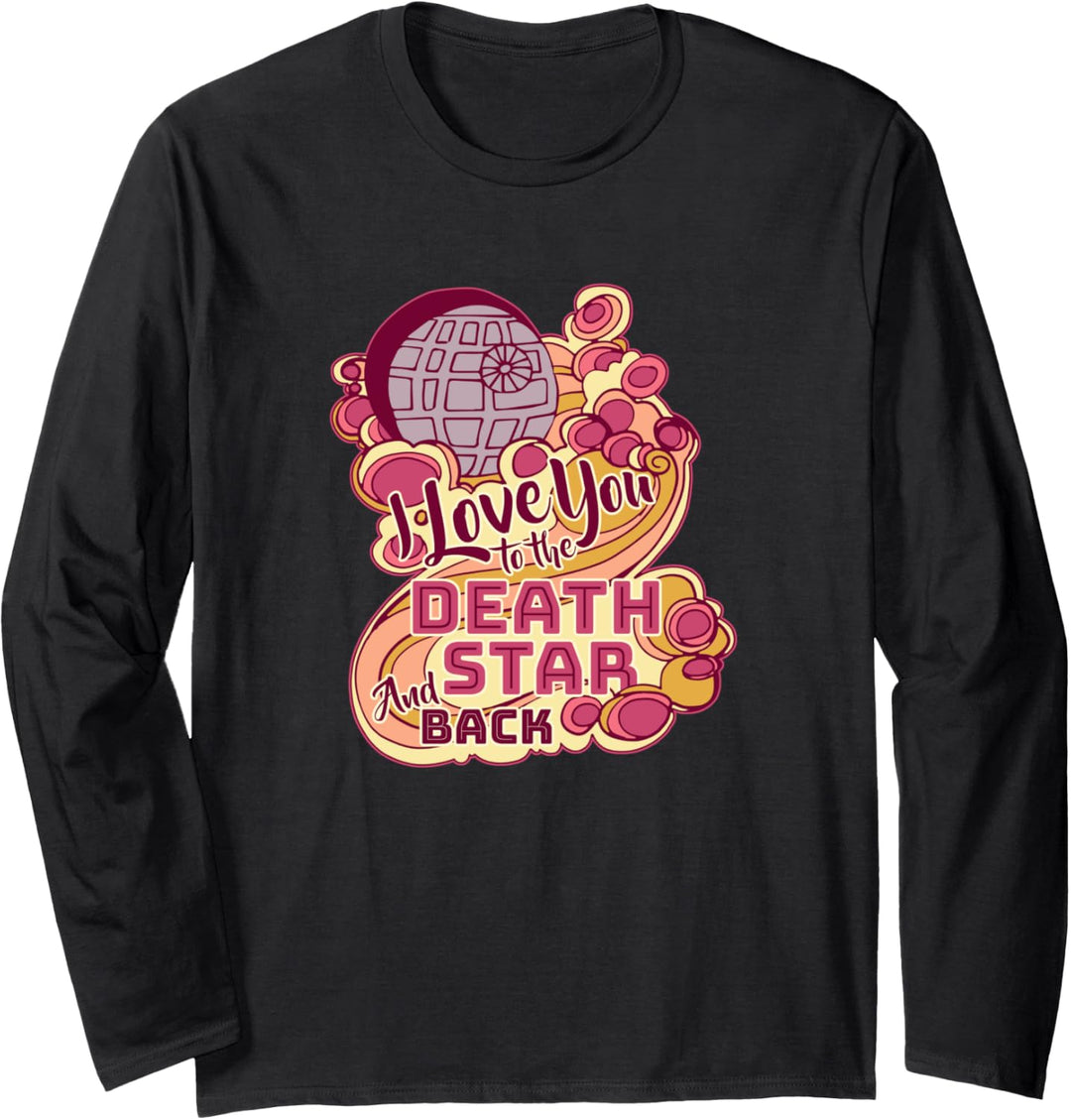 Star Wars Death Star I Love You & Back Valentine's Day Langarmshirt