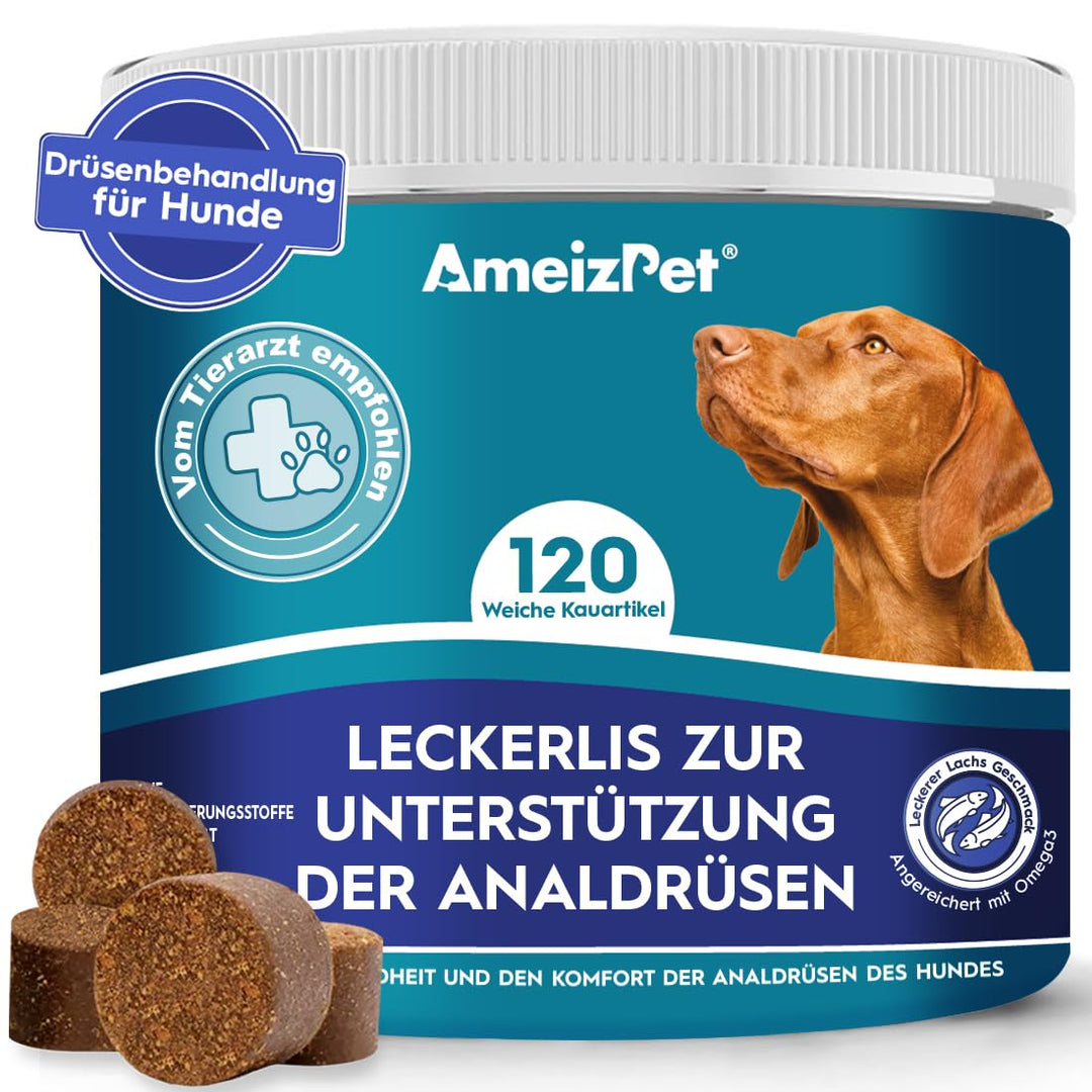 AmeizPet Hunde Weiche Leckerlis Analdrüsen Salbe für Hunde, Analdrüsen Salbe Hund Verdauungssnacks,