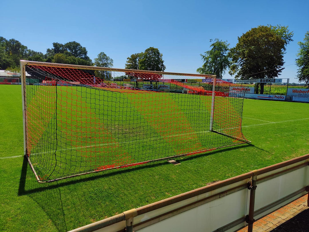 Fussball Tornetz - 7,32 x 2,44 x 2 x 2 m - 4mm - Extrem robust und langlebig - Schwarz und Rot