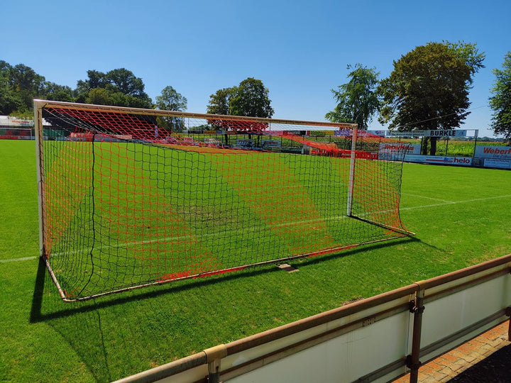 Fussball Tornetz - 7,32 x 2,44 x 2 x 2 m - 4mm - Extrem robust und langlebig - Schwarz und Rot
