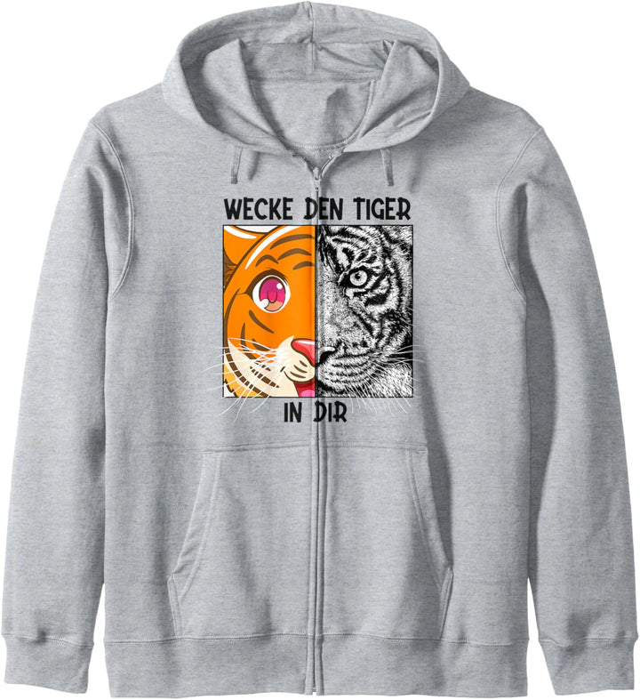 Wecke Den Tiger In Dir Wildkatze Raubkatze Sibirischer Tiger Kapuzenjacke