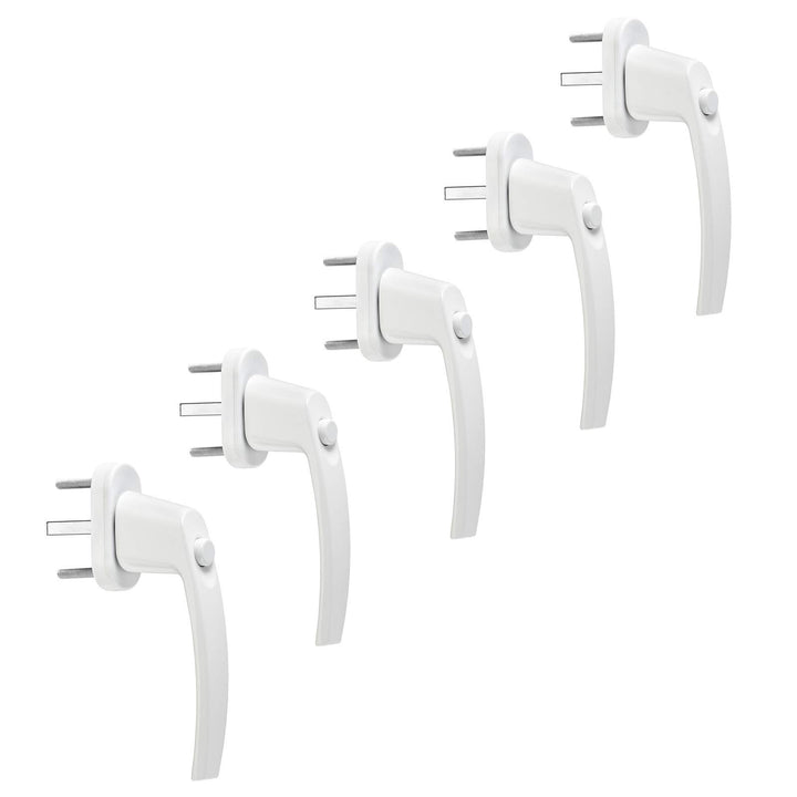 5 x Fenstergriff mit Druckknopf und 45° Raster 28 x 151 x 62 mm weiss Aluminium Türgriff Terassentür