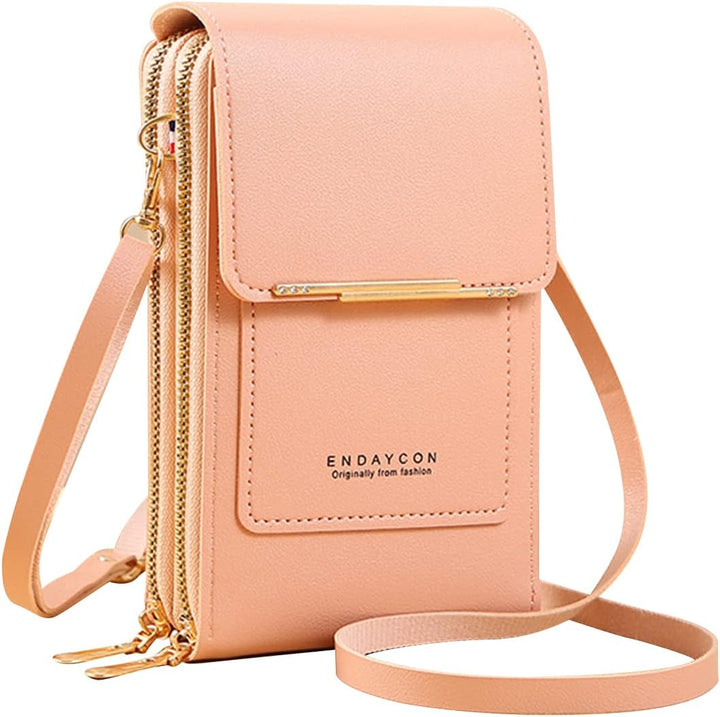 PORRASSO Handy Umhängetasche Touchscreen Crossbody Kleine Handytasche Mädchen Schultertasche PU Wass