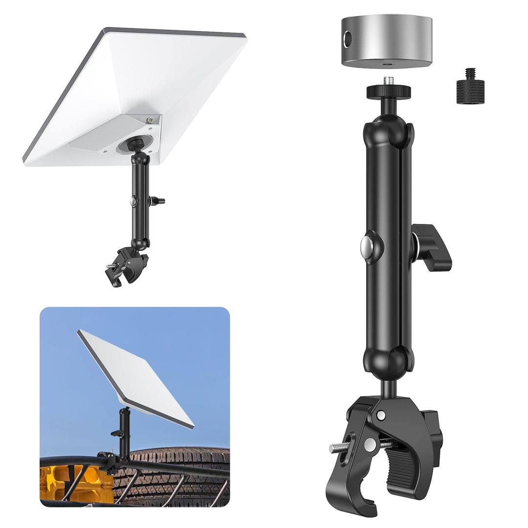 EDUP 2025 Starlink Mini Montage-Kit, Aluminiumstange & Klemmadapter mit 1/4"-20 & 3/8"-16 Gewinden f
