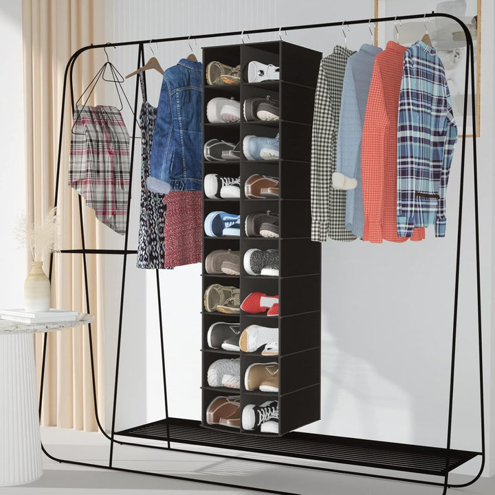 Libeder Hängender Schuh-Organizer für Schrank, hängende Schrank-Organizer, 20 Abschnitte, platzspare