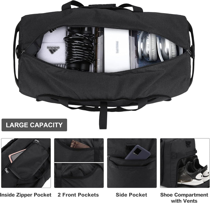 Vogshow Reisetasche grosse Faltbare 80L, Weekender Übernachtungstasche Seesack wasserdicht Sporttasc