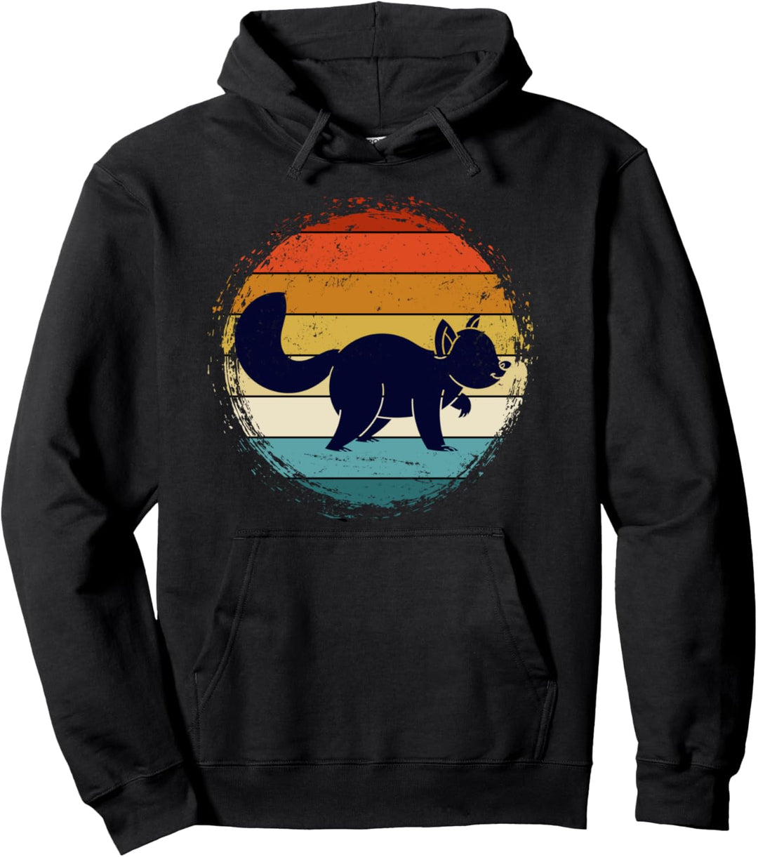 Retro Roter Panda Pullover Hoodie