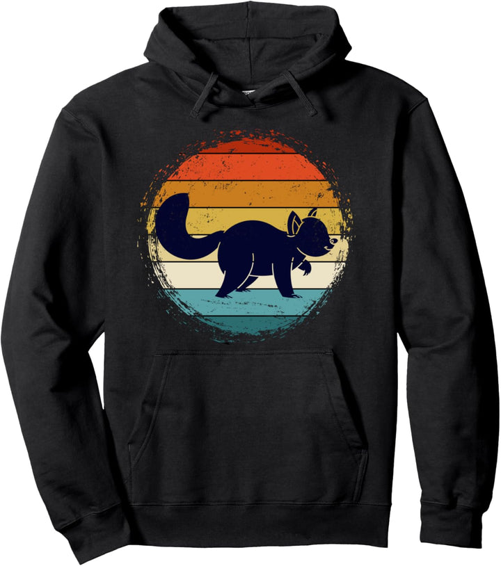 Retro Roter Panda Pullover Hoodie