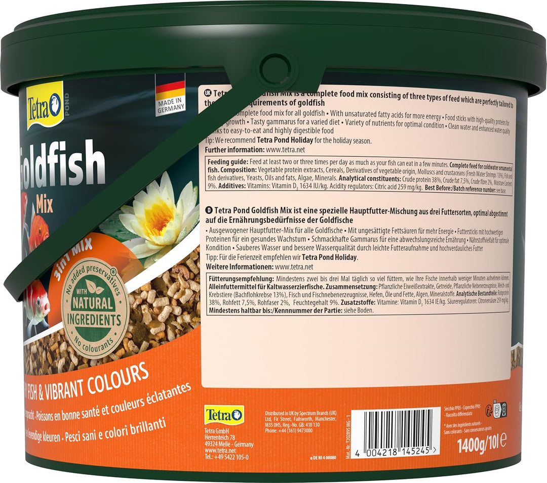 Tetra Pond Goldfish 3in1 Mix - Fischfutter-Mischung aus Flocken, Sticks und Gammarus für alle Goldfi