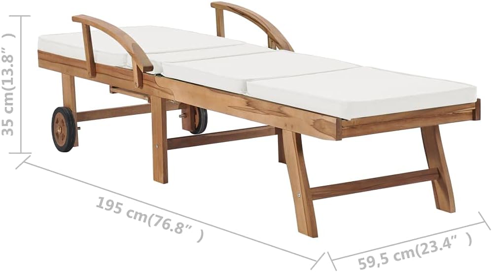 Relaxliege Liegestuhl, Sonnenliege, Liegestuhl mit Armlehnen und Rollen, komfortabel, ergonomische -