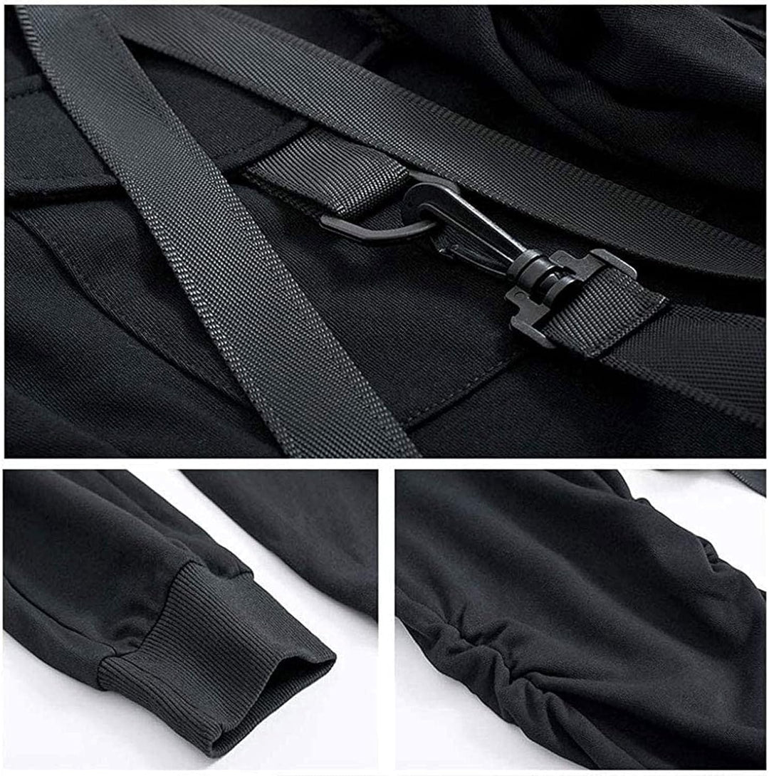 XYXIONGMAO Cargo Hip Hop Pants Streetwear Schwarz Jogger für Herren Taktische Gothic Japanische Stre