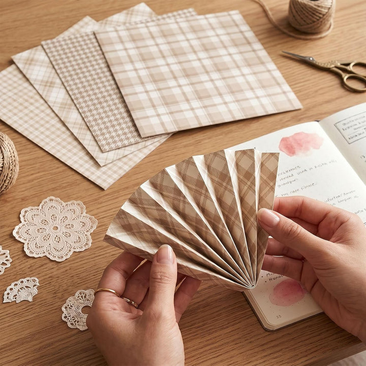 36 Blatt Scrapbook Papier, Bastelpapier Muster, Craft Papiers (Grün) | 30 x 30 cm, 12 Designs Muster