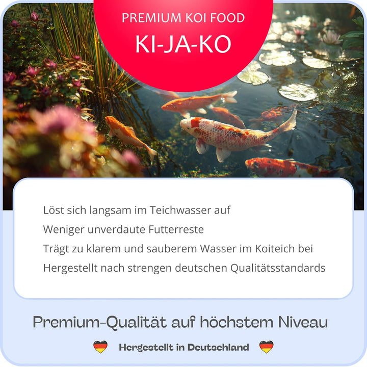 KI-JA-KO Health Koi Fischfutter für Eine Gute Verdauung bei Koi Fische Mit Actigen zur Unterstützung
