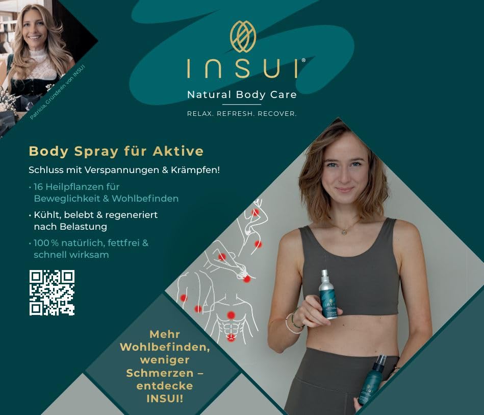 Natürliches Körperspray für Sport und Verspannungen, Schnelle Regeneration, Entspannt Arme und Beine