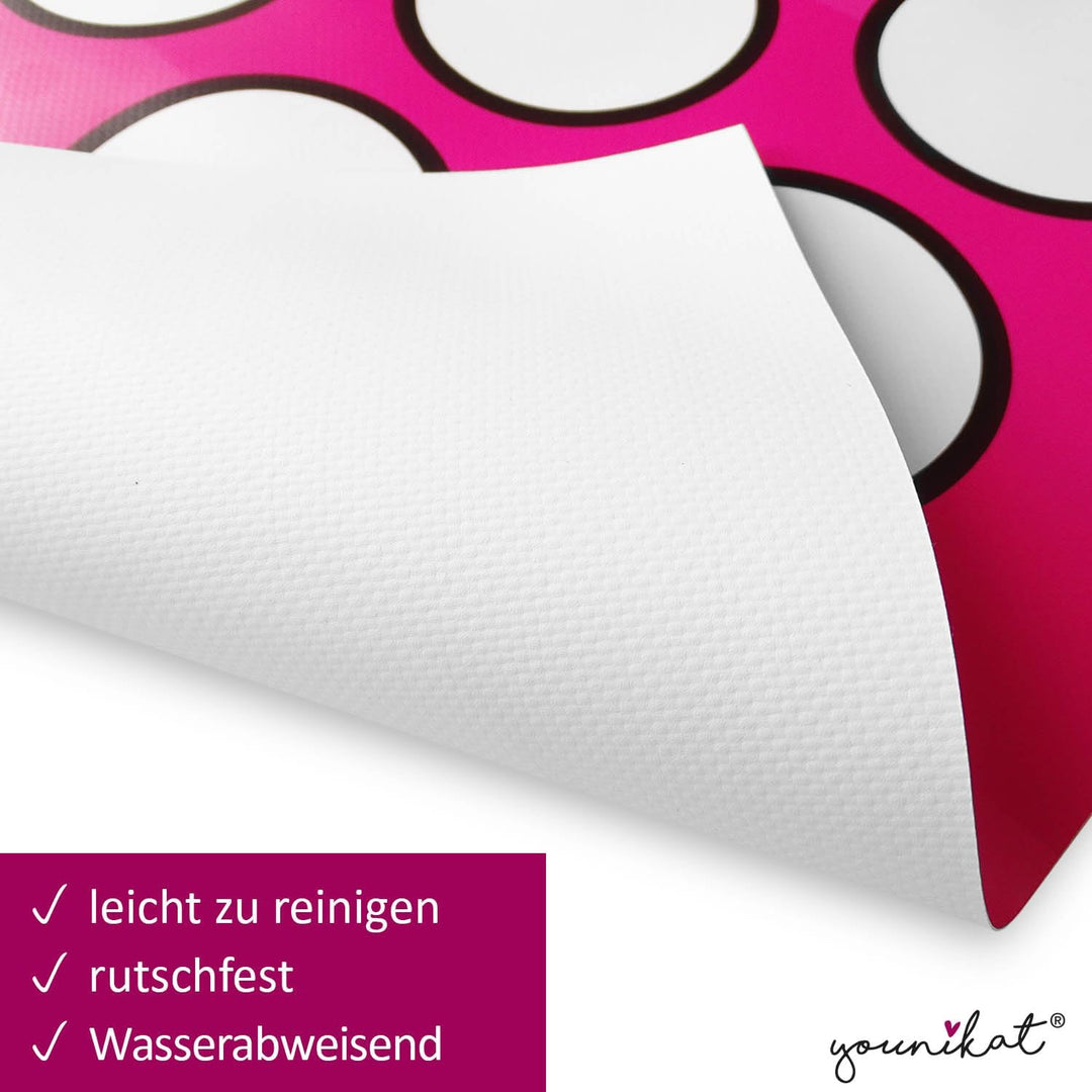 younikat Beer Pong Spielfeld-Matte I 180 x 60 cm I Bierkrug Design I Trinkspiel I Party-Spiele und G