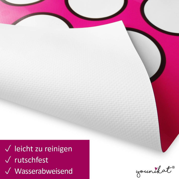 younikat Beer Pong Spielfeld-Matte I 180 x 60 cm I Bierkrug Design I Trinkspiel I Party-Spiele und G