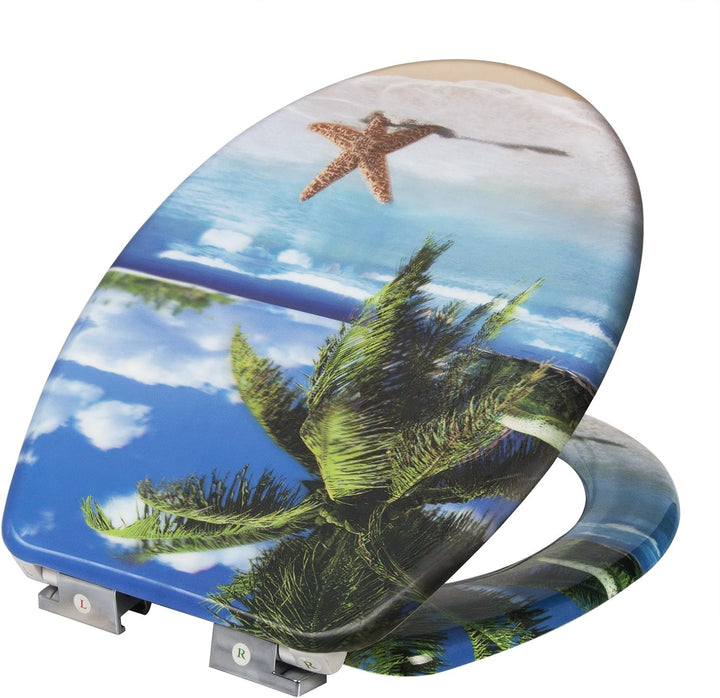 WOLTU WC-Sitz aus Duroplast, WC-Sitz mit Softclose-Funktion, WS2763 Strand, Strand