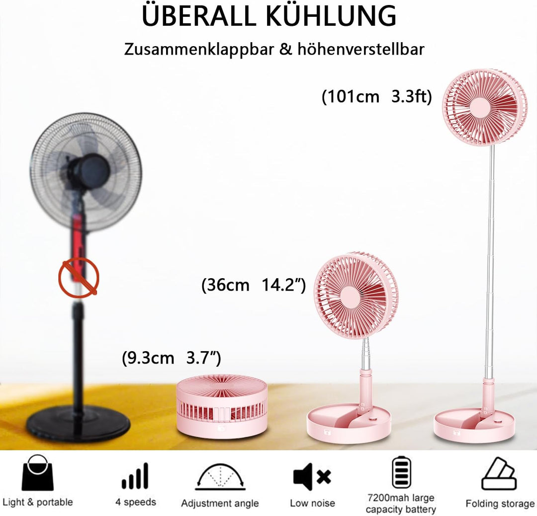 UNITEDTIME Schreibtisch- und Tischventilator, Luftzirkulator-Ventilator, tragbar, Reiseventilator, b