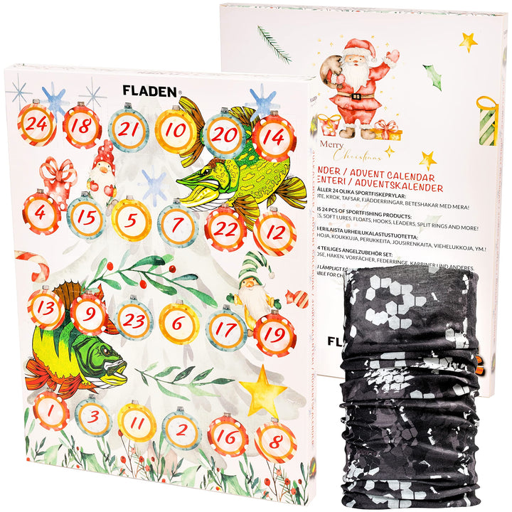 FLADEN Fishing Raubfisch Angler Adventskalender - Weihnachtskalender Angel Advents Kalender - mit 24