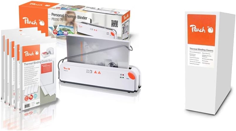 Peach Thermobindegerät DIN-A4 - Testsieger* - inkl. 5x PBT100-14 - 5x 20 verschiedene Thermalbindema