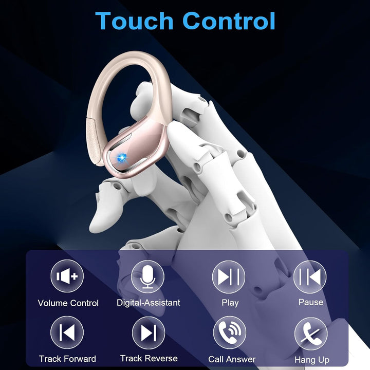 Bluetooth 5.4 Kopfhörer Sport, 75Std 2026 Kopfhörer Kabellos Bluetooth, HiFi Stereo Bass, IP-X8 Wass