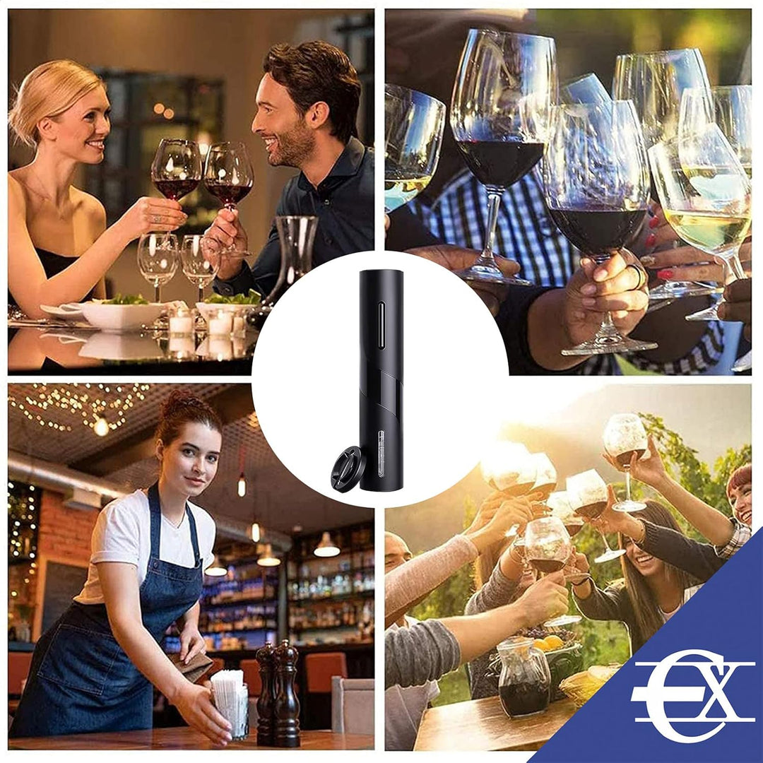 elektrischer Korkenzieher | elektrischer Weinöffner mit Folienschneider | automatischer Flaschenöffn
