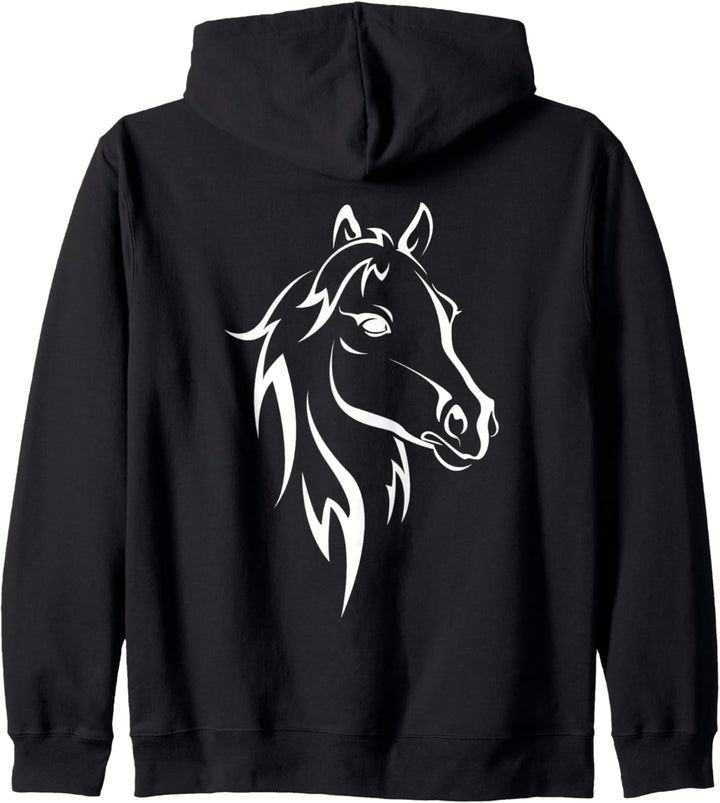 Pferde Kontur Shirt Pferd Liebe, reiten Mädchen Pferde Kapuzenjacke