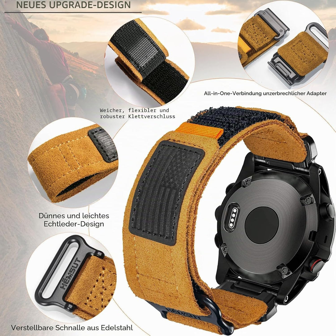 Armband für Garmin,Uhrenarmband Kompatibel mit Garmin superrobustes Nylon-Sportarmband für fēnix/For