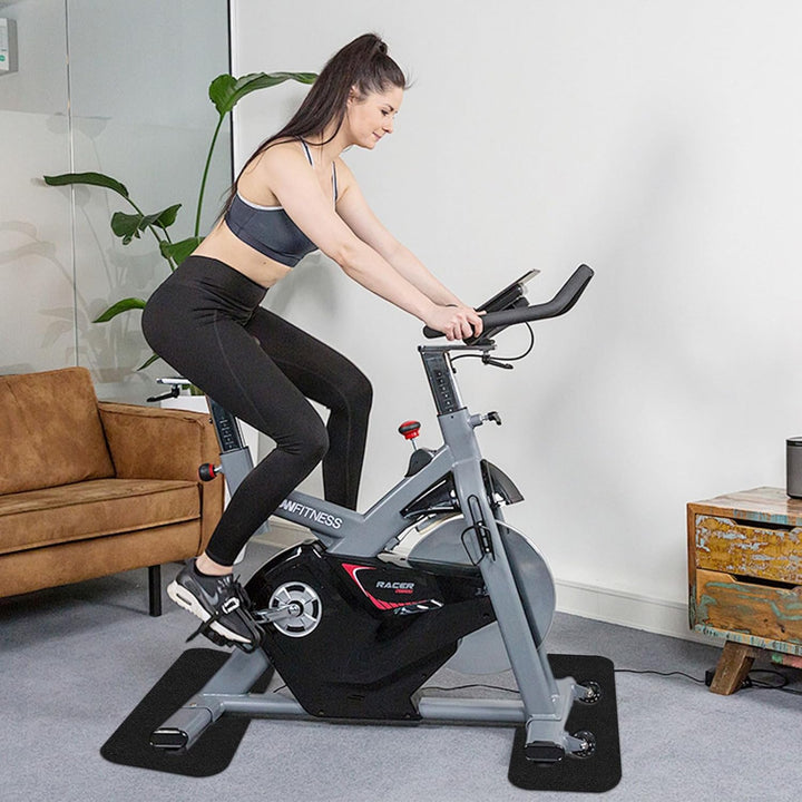 2 Stück Bodenschutzmatte für Sportgeräte Fitnessgeräte 28 x 70cm, Bodenschutzmatte Fitness 6mm Dicke