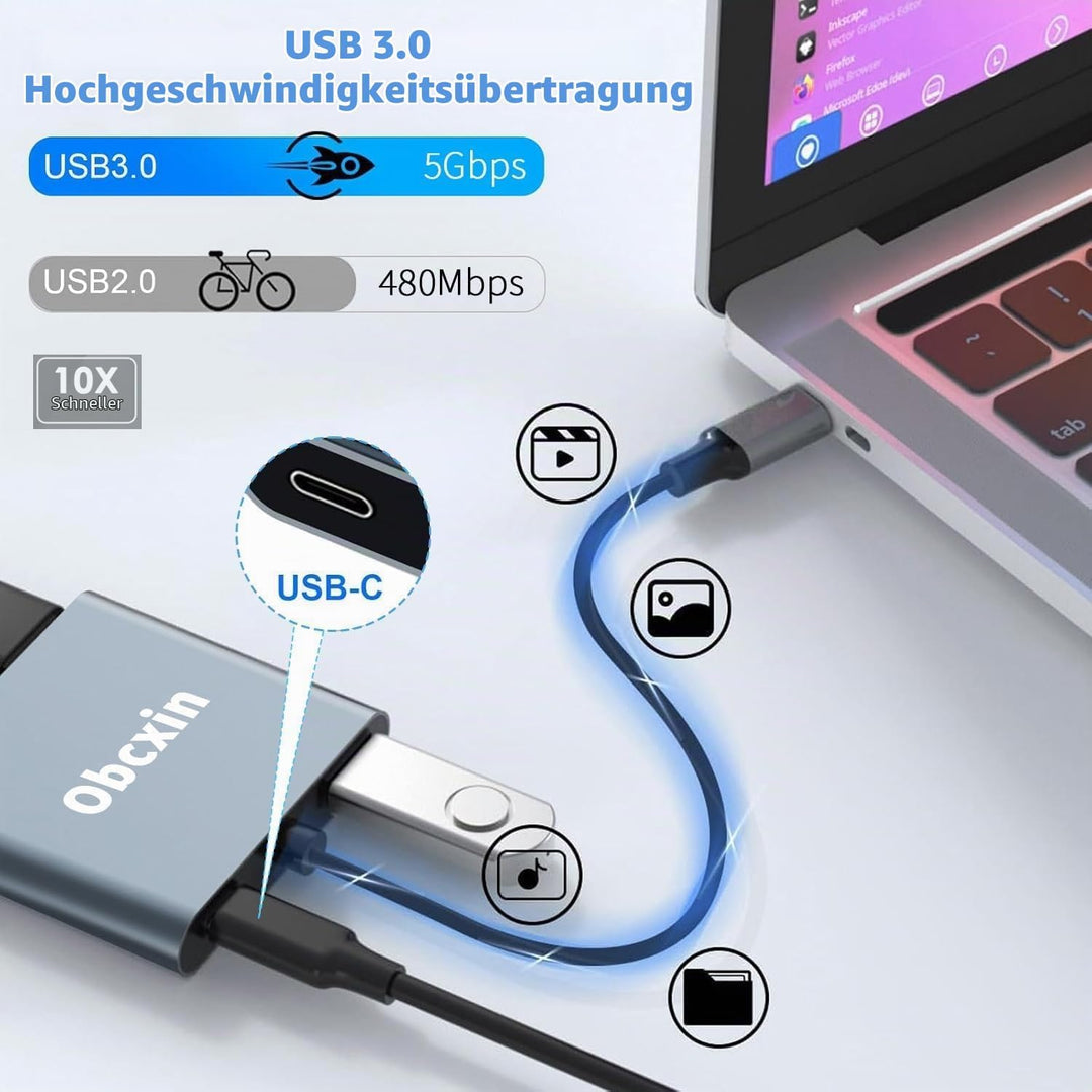 USB C auf Dual HDMI Adapter, 4 in 1 Typ C to HDMI Splitter for Dual Monitors mit 2 * 4K+USB 3.0+PD 1