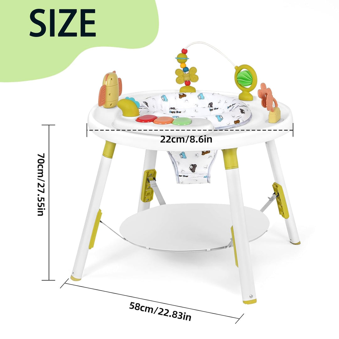 UBRAVOO Baby-Aktivitätszentrum, 3-in-1 Baby Lauflernhilfe mit abnehmbaren Spielzeugen und 360° Drehb