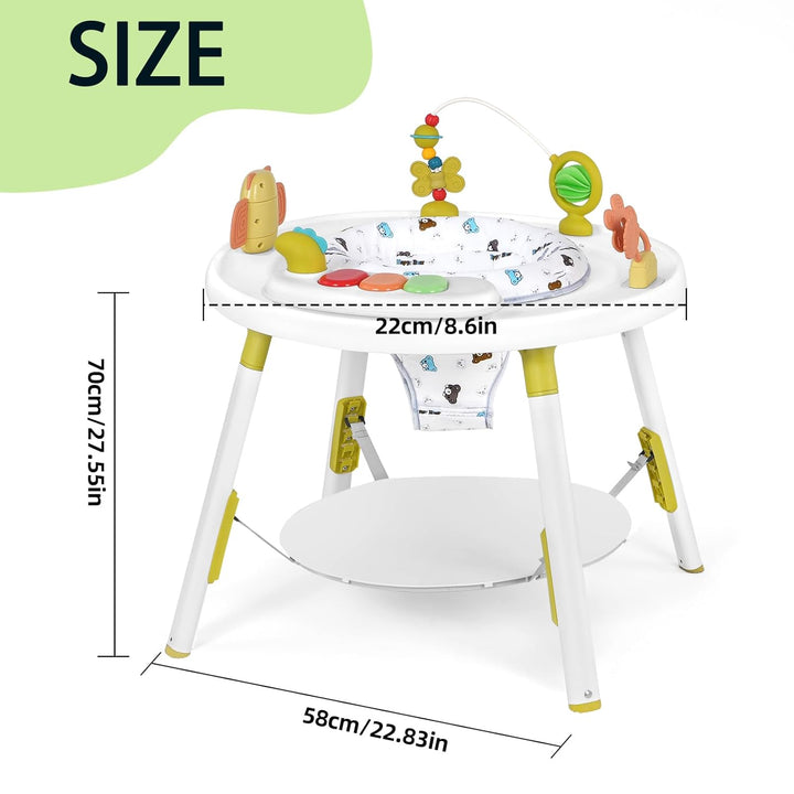 UBRAVOO Baby-Aktivitätszentrum, 3-in-1 Baby Lauflernhilfe mit abnehmbaren Spielzeugen und 360° Drehb