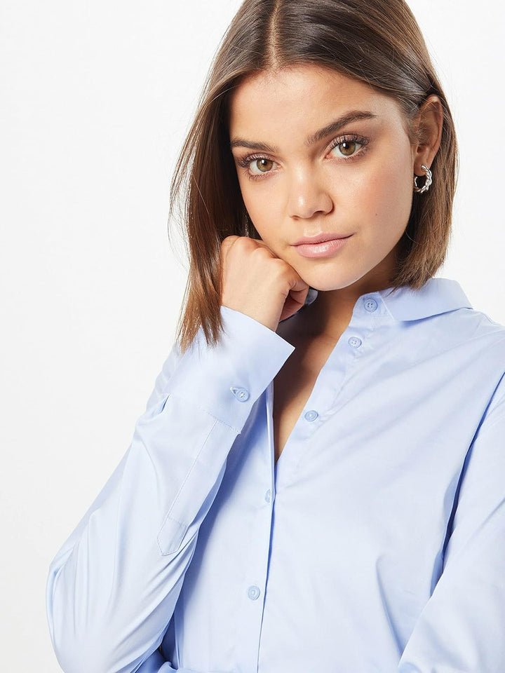 MOS MOSH Damen Bluse Tilda Sustainable Shirt S Hellblau, S Hellblau