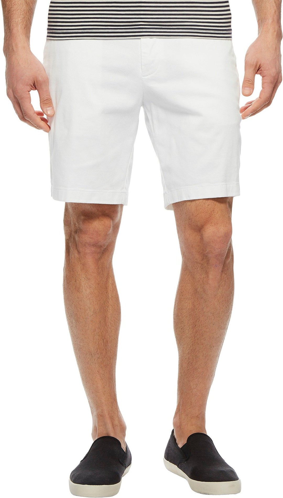 Nautica Herren Lssige Shorts Classic Fit Flat Front Stretch Solid Chino Deck Short 38 Bright White,