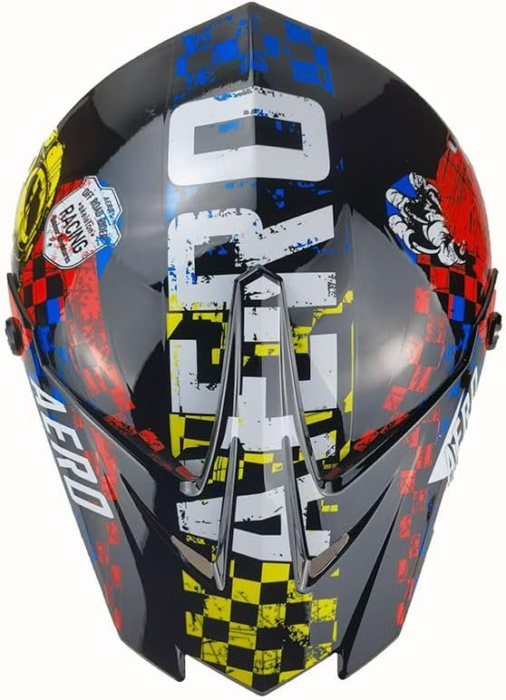 Kinder Crosshelm Skeleton – Motorradhelm für Kinder, ABS-Schale, robuster Kinderhelm für Downhill XS
