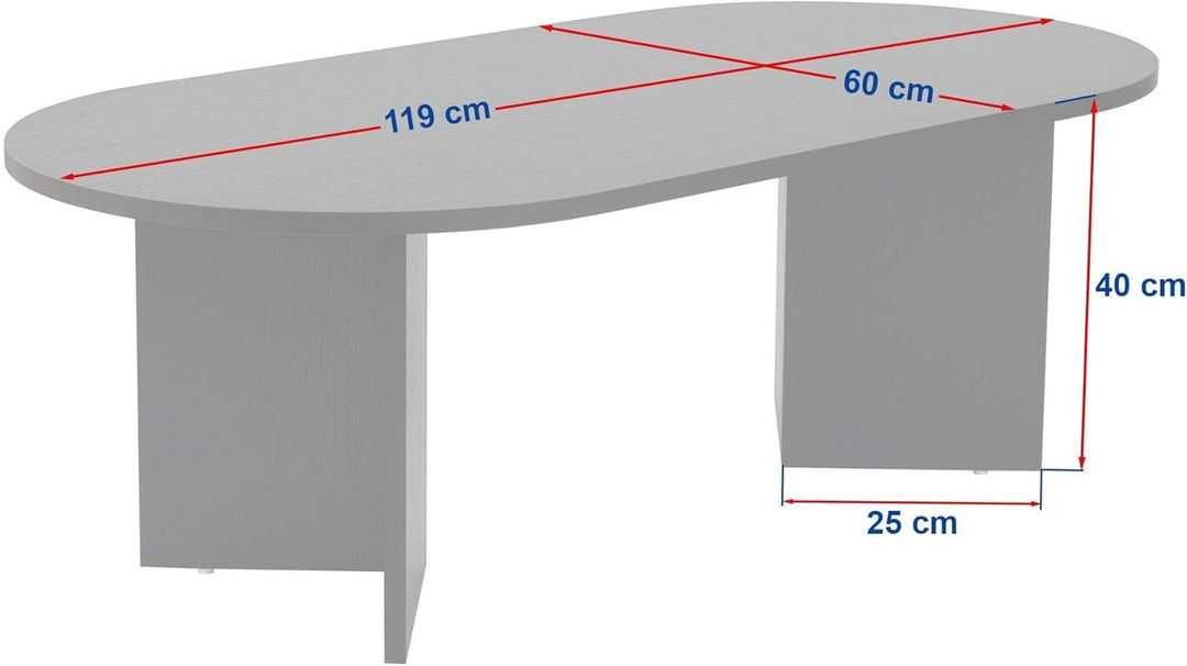 Hanah Home Elegant Coffee Table, Travertine Color, 119 x 39.8 x 60 cm | 100% Melamine Coated Particl