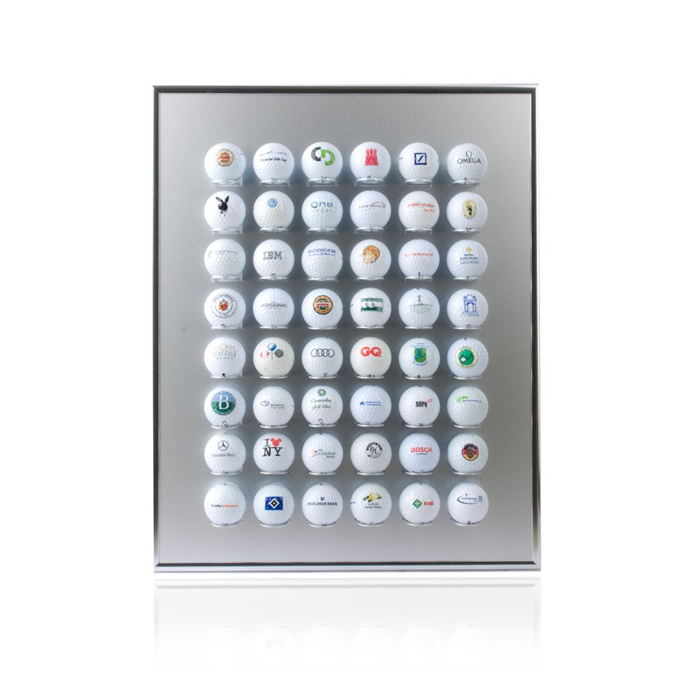 KNIX Premium Golfball Setzkasten aus Aluminium für 12, 24, 36, 48, 64, 80 oder 140 - Schaukasten, Go