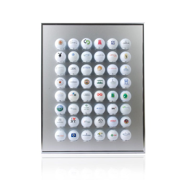 KNIX Premium Golfball Setzkasten aus Aluminium für 12, 24, 36, 48, 64, 80 oder 140 - Schaukasten, Go