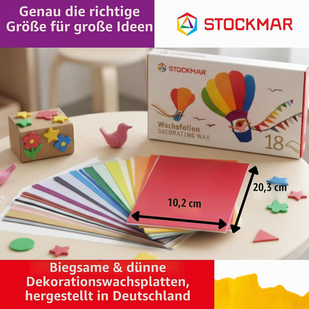 Stockmar Wachsfolien 20 x 10 cm - 18 Farben sortiert