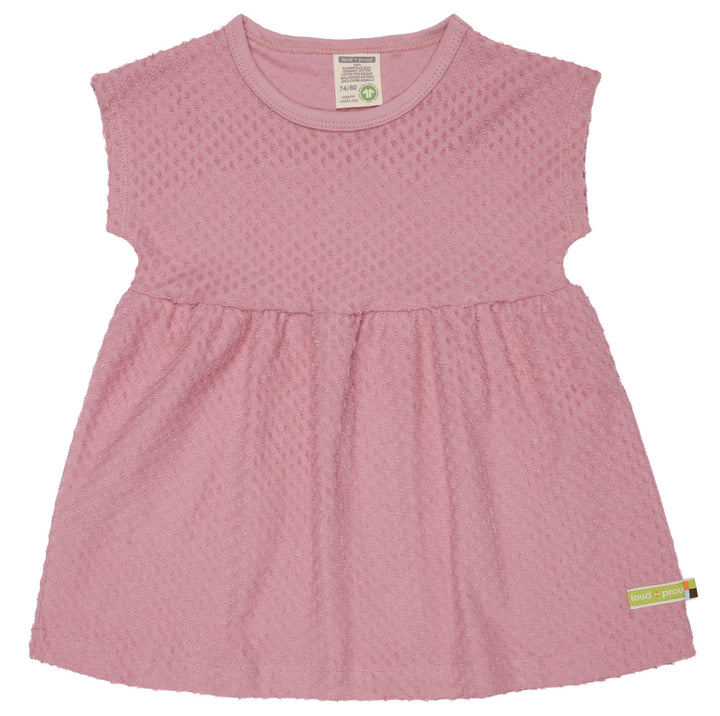 loud + proud Mädchen Aus Frottee mit Punkten, GOTS Zertifiziert Kinderkleid 98-104 Aster, 98-104 Ast