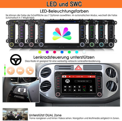 iFreGo 7 Zoll 2 Din Autoradio+Rückfahrkamera Für Volkswagen Seat und Skoda,Autoradio Bluetooth GPS N