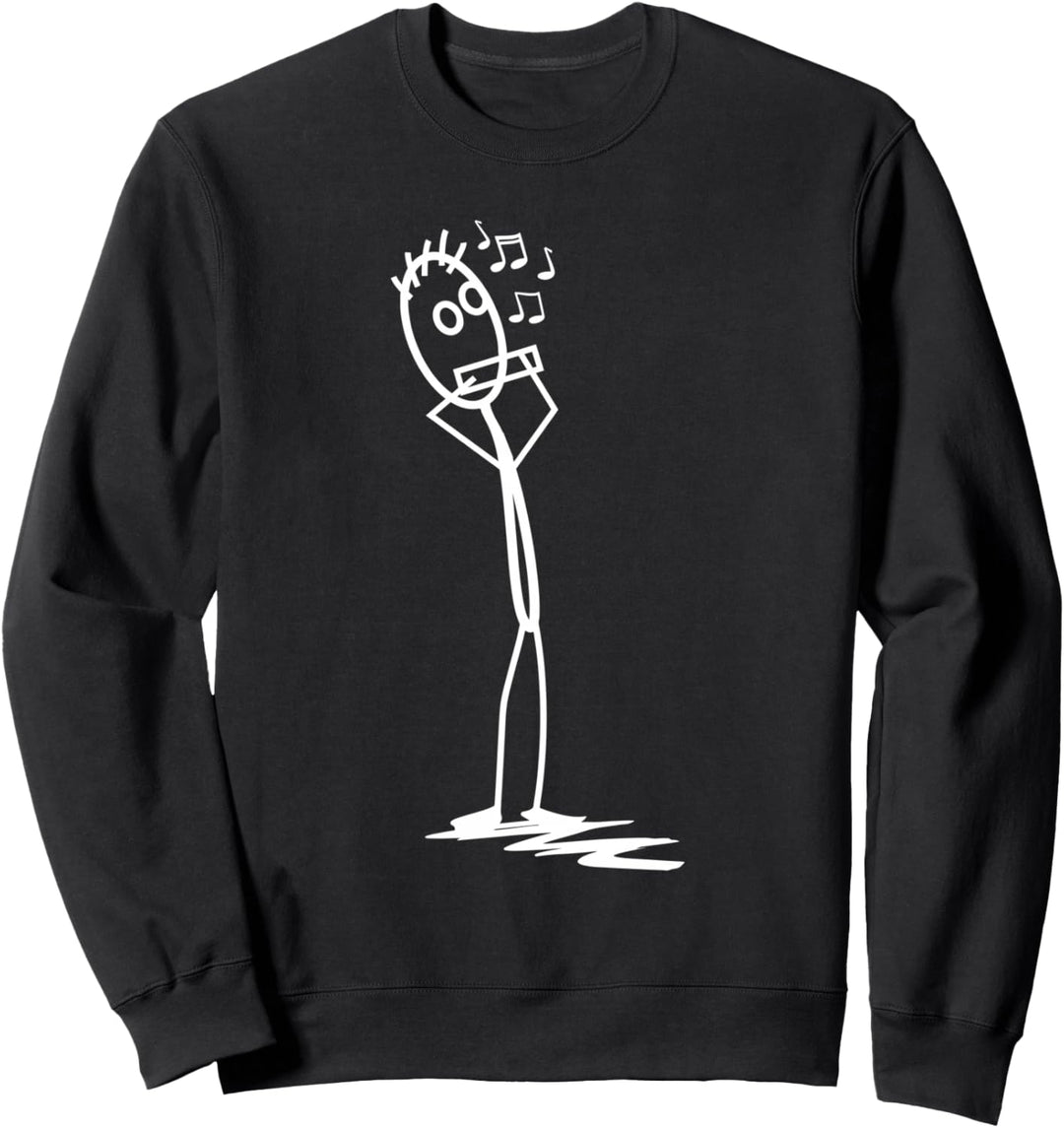 Mundharmonika Spieler Strichmännchen Sweatshirt