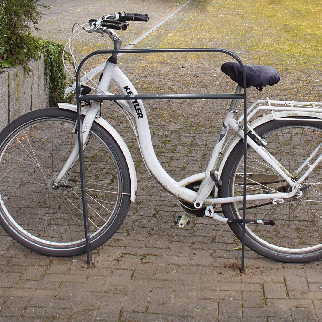 TRUTZHOLM Fahrrad Anlehnbügel zum Einbetonieren aus Flachstahl mit Knierohr 760 mm breit